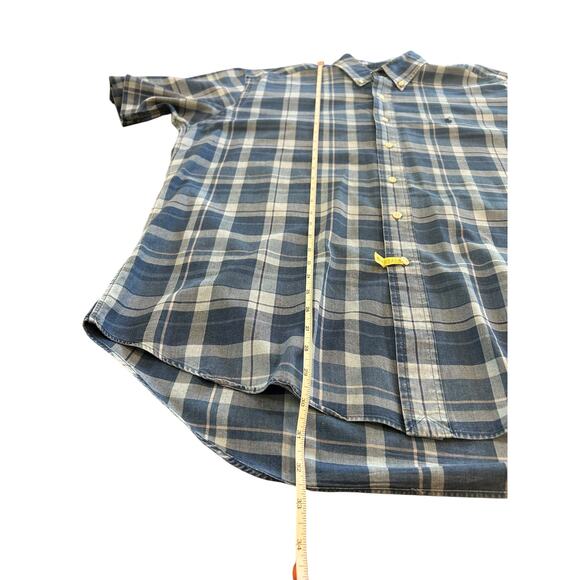 RALPH LAUREN Blake Fit Bundle of 2 Blue Plaid Short Sleeve Button Down LARGE - Picture 7 of 7